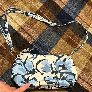 Emma Fox Blue and Cream Floral Crossbody Bag